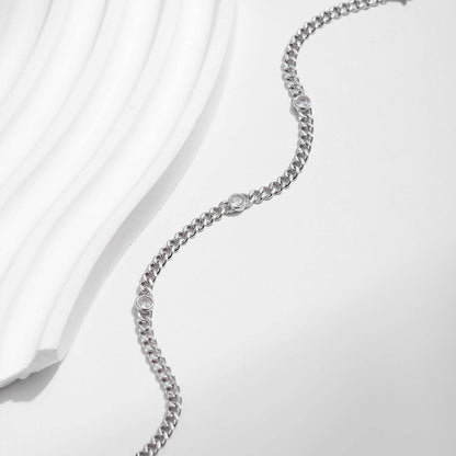 Personalized S925 Silver Diamond Bracelet - Trendy Punk Style for Women - Buy Center