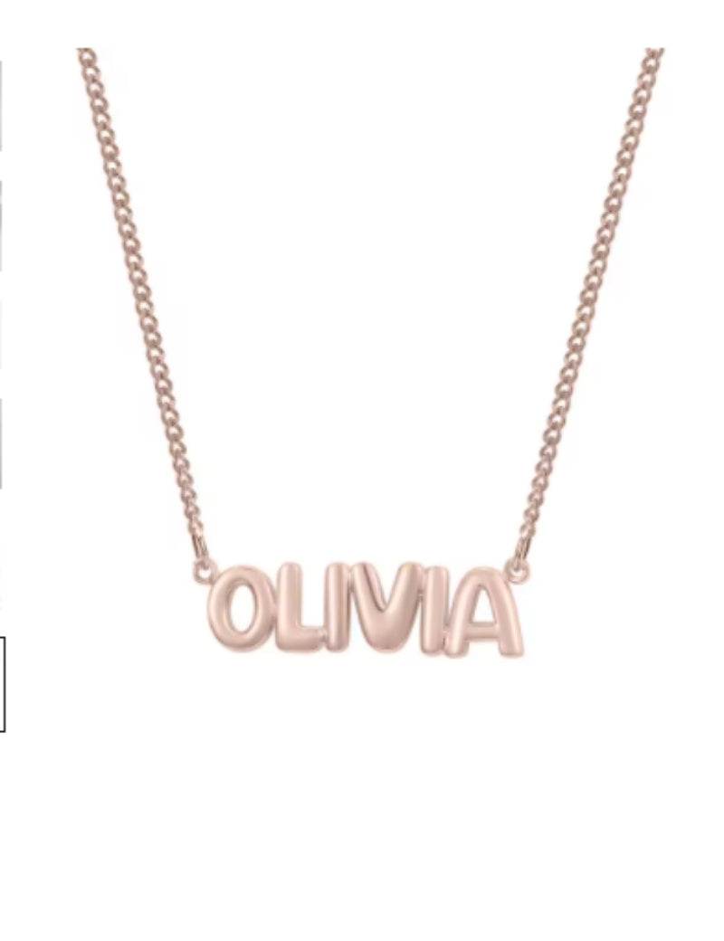 Personalized 3D Bubble Name Necklace - Custom Stainless Steel Jewelry - Buy Center