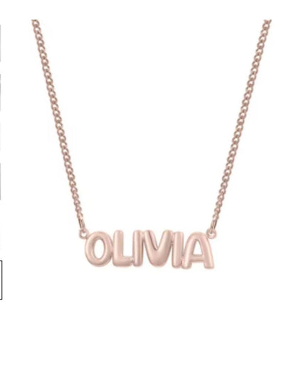 Personalized 3D Bubble Name Necklace - Custom Stainless Steel Jewelry - Buy Center