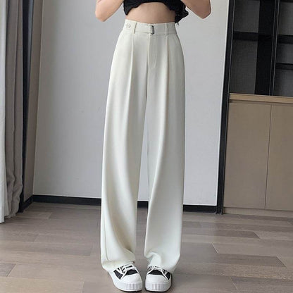 Buycenter Women's Wide-Leg Pants - High Waist Casual Drooping Style - Buy Center