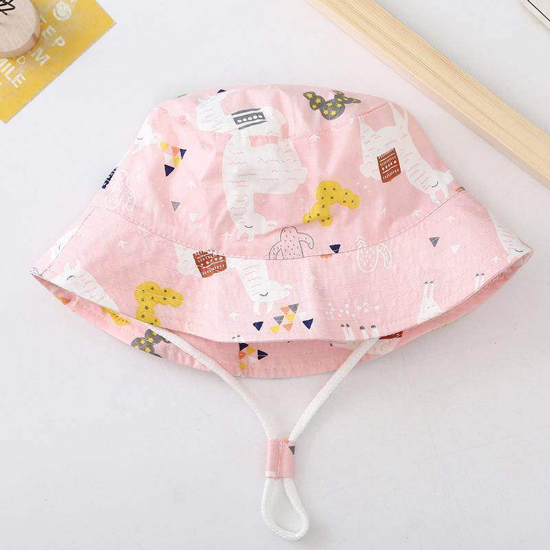 Buycenter Baby Sunshade Fisherman Hat - Flat Top, Pink & Blue Alpaca - Buy Center