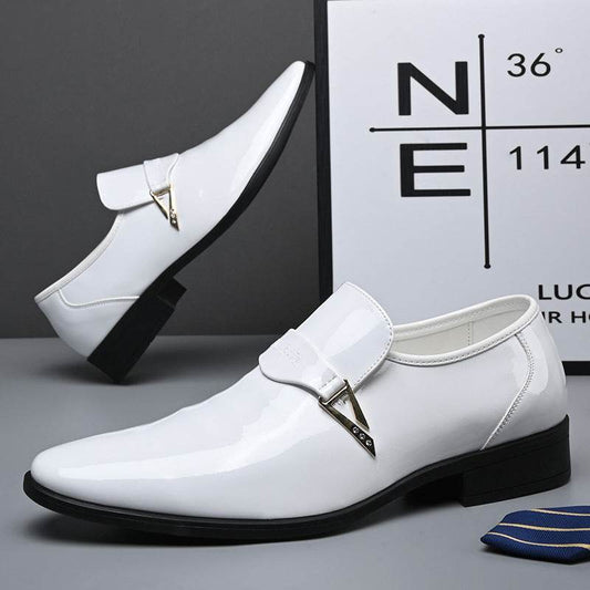 Classic Men's Leather Casual Shoes - Pointed Toe, Wear-Resistant Comfort - Buy Center