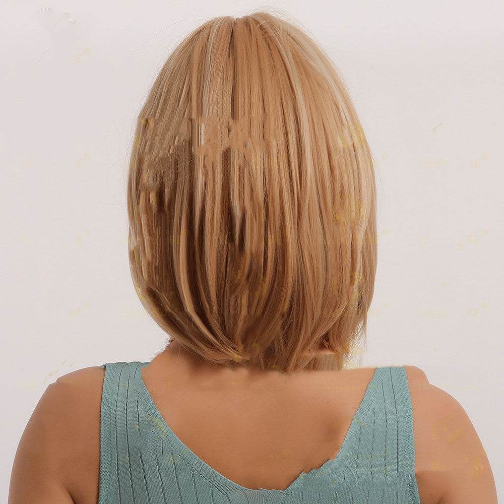 Golden Mixed Color Bobo Wig - Trendy Synthetic Hairpiece for Women - Buy Center