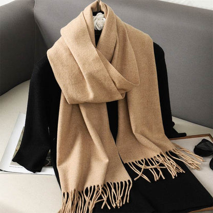 Solid Color Cashmere-like Scarf for Women - Warm, Quick-Drying Shawl - Buy Center