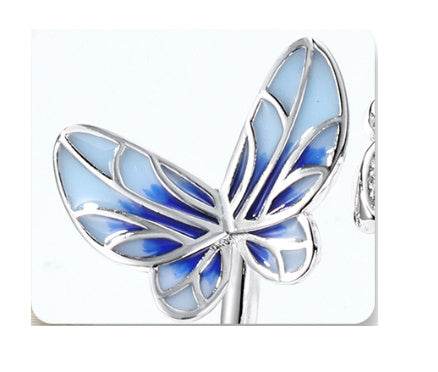 Elegant Silver Butterfly Ring for Women - Stylish Enamel Design 2025 - Buy Center
