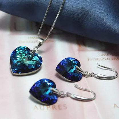 Love Earrings in 925 Silver - Elegant Blue & White for Women - Buy Center