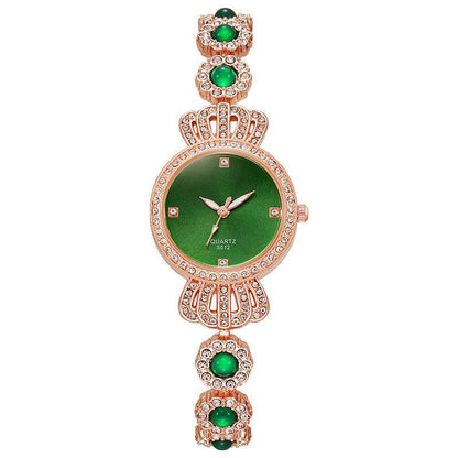Stylish Women's Quartz Watch - Unique Bracelet Crown Design, 37.5mm Dial - Buy Center