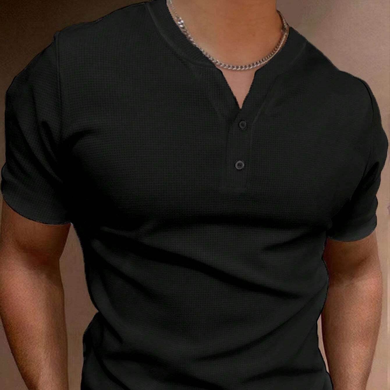 Summer V-Collar Short Sleeve Coat - Stylish Casual Wear for Men - Buy Center