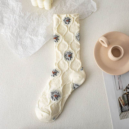 Retro Women's Thin Flower Socks - Antibacterial, Sweat Absorbent Style - Buy Center