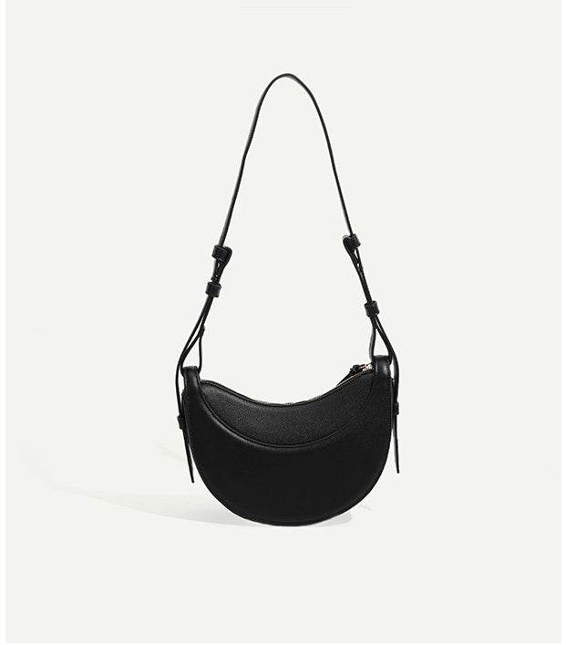 Buycenter Litchi Pattern Crescent Leather Bag - Stylish Evening Accessory - Buy Center