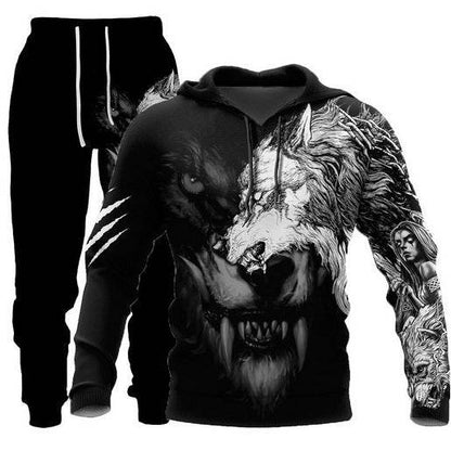 Men's 3D Printed Hoodie Sweatpants Suit - Comfortable Everyday Style - Buy Center