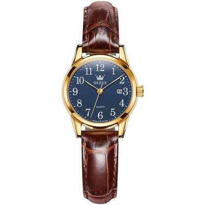 Stylish Waterproof Quartz Sports Watch for Men - Brown Leather Design - Buy Center