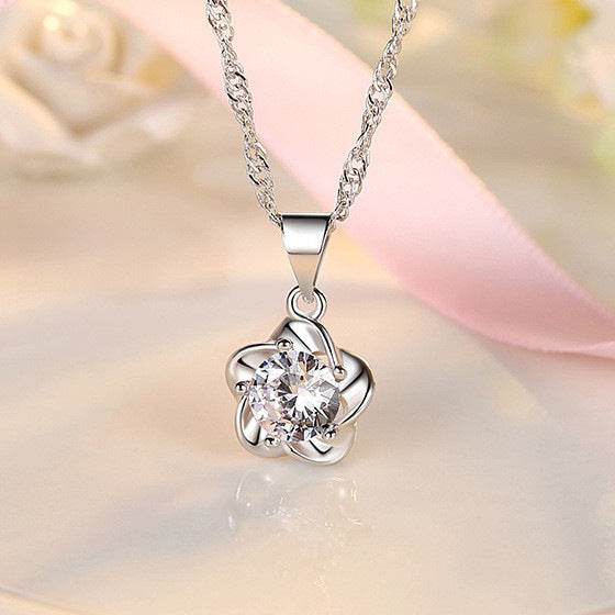 Buycenter Ingot Plum Pendant Necklace - Heart Shape, Copper & Zircon - Buy Center