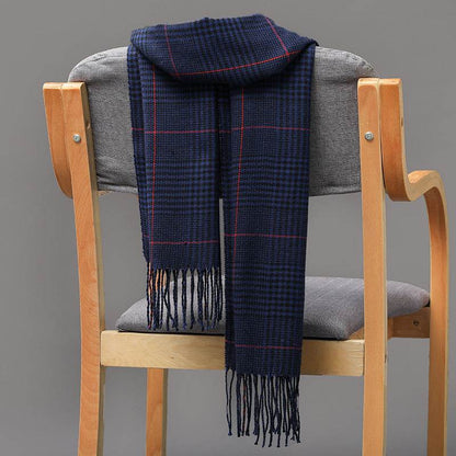 British Plaid Cashmere Scarf - Stylish Tassels, Perfect for Couples & Families - Buy Center