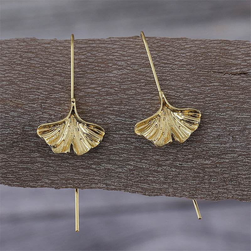 Personality Art Leaf Earrings - Antique Silver & Gold Zinc Alloy Design - Buy Center