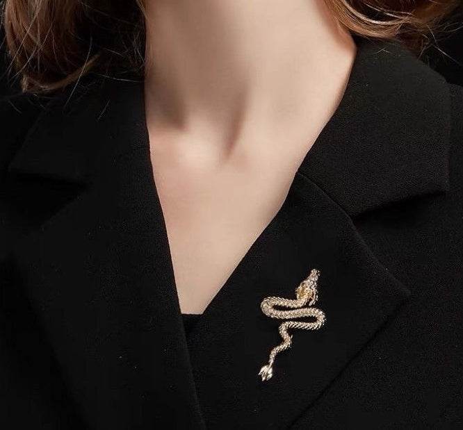 Exquisite Golden Dragon Brooch - Men's & Women's Suit Accessory - Buy Center