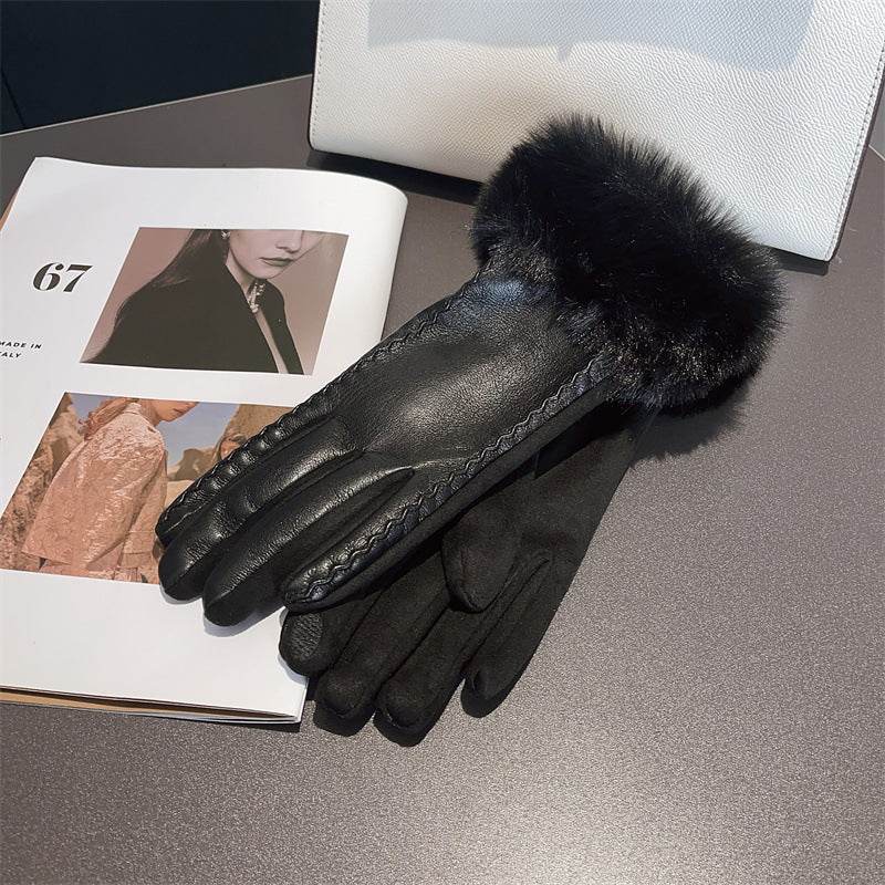PU Leather Suede Gloves for Women - Touch Screen & Winter Warmth - Buy Center