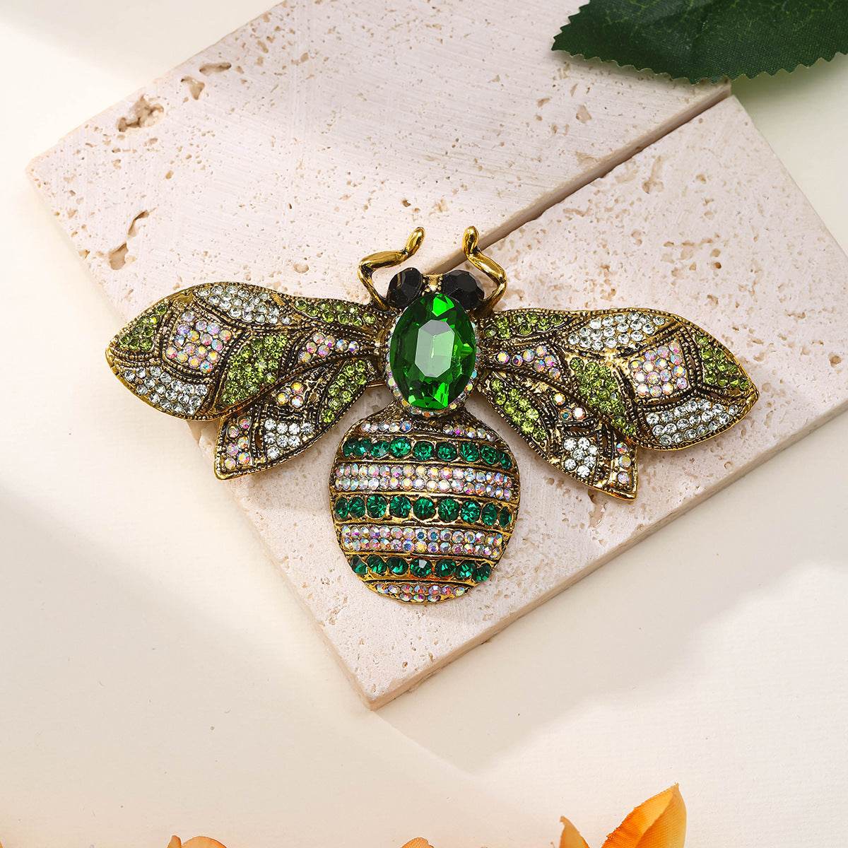 Antique Style Fully Jeweled Bee Brooch - Vintage Elegance & Modern Charm - Buy Center