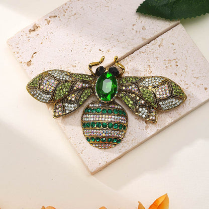 Antique Style Fully Jeweled Bee Brooch - Vintage Elegance & Modern Charm - Buy Center