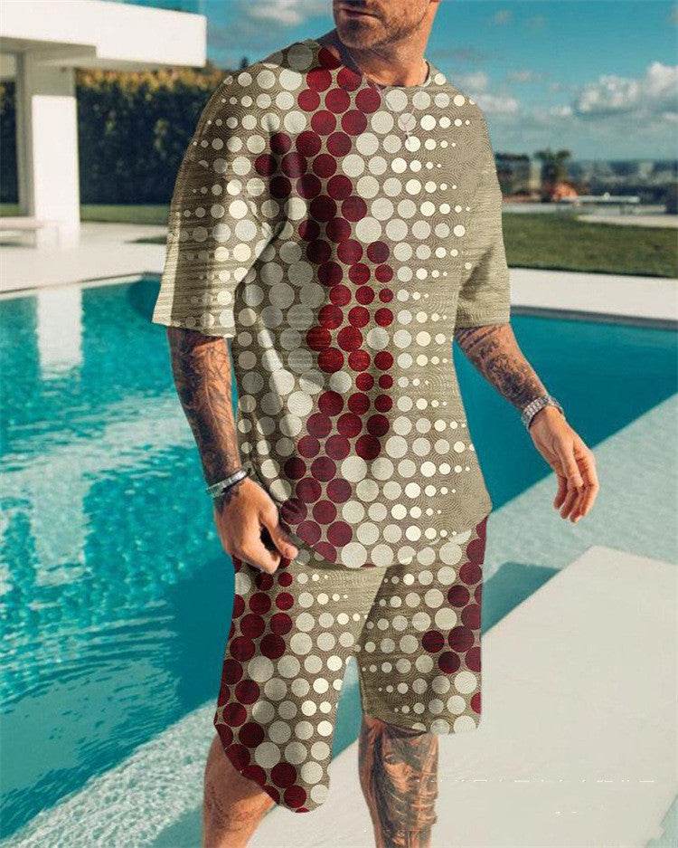 Men's Youth Slim Sports T-Shirt & Shorts Set - 3D Stylish Activewear - Buy Center