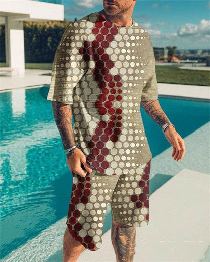 Men's Youth Slim Sports T-Shirt & Shorts Set - 3D Stylish Activewear - Buy Center