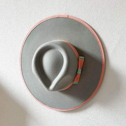 Buycenter Women's Fashion Bow Hat - Stylish Large Brim Tapered Cap - Buy Center