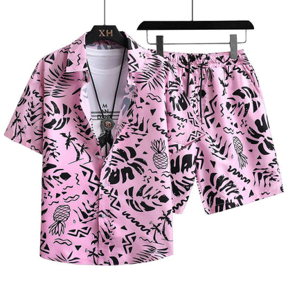 Men's Hawaiian Beach Shirt Set - Stylish and Comfortable Casual Pajama Suit - Buy Center