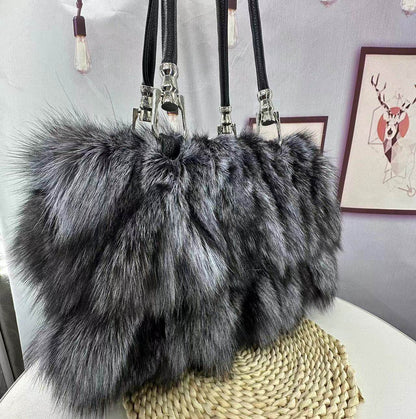 Buycenter Fox Fur Tote Bag for Women - Stylish Autumn & Winter Accessory - Buy Center