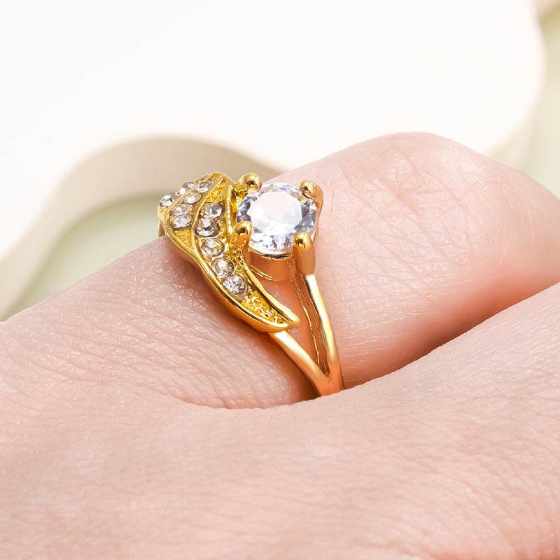 Buy Center Diamond-Studded Angel Wings Ring - European & American Style - Buy Center