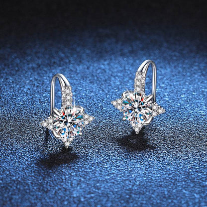 Female Octagonal Star Earrings - 925 Silver Bow Design, Chic Gemstone Options - Buy Center