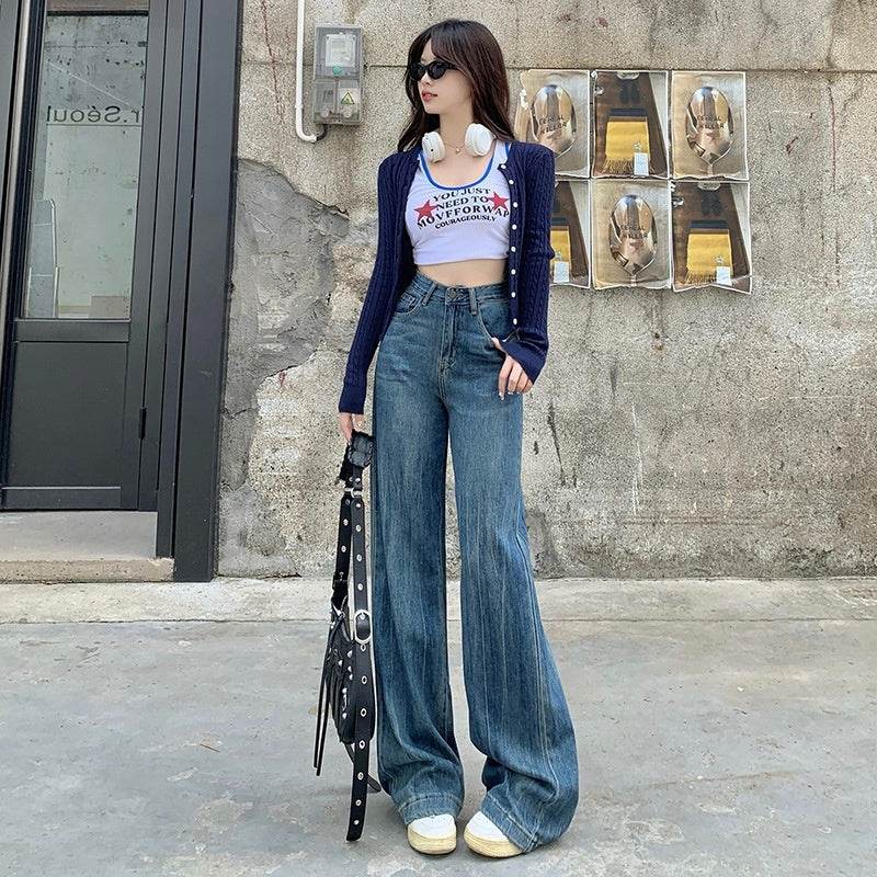 Women's High Waist Bell-Bottom Jeans - Trendy Loose Fit for Every Occasion - Buy Center