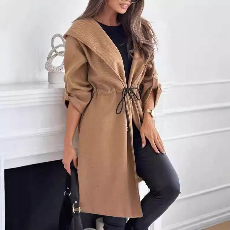 Women’s Casual Long Sleeve Trench Coat - Stylish for Fall/Winter 2025 - Buy Center