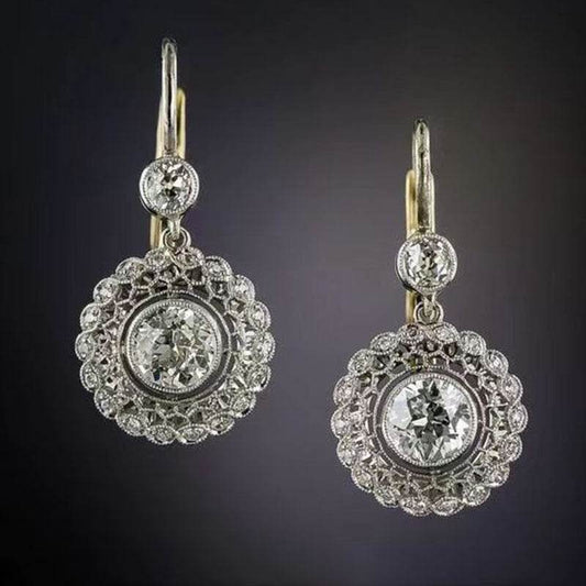 Elegant Geometric Zircon Earrings - Stylish Circular Design for Women - Buy Center