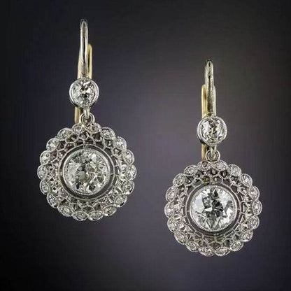 Elegant Geometric Zircon Earrings - Stylish Circular Design for Women - Buy Center