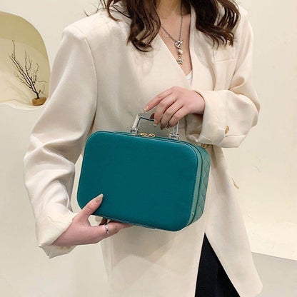 Buycenter Double-Layer Cosmetic Bag with Mirror - Large Capacity Storage - Buy Center