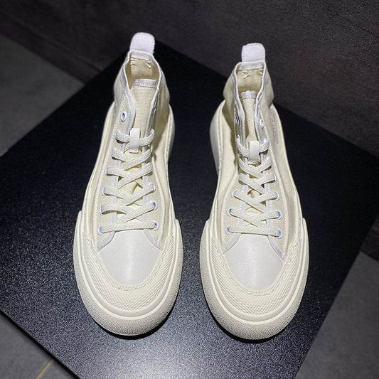 Men's Breathable Casual Sneakers - Stylish Lace-Up Vulcanize Shoes - Buy Center