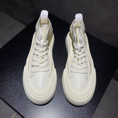 Men's Breathable Casual Sneakers - Stylish Lace-Up Vulcanize Shoes - Buy Center