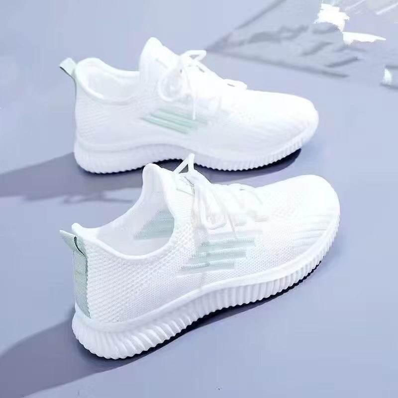 Breathable Casual Sports Flats - Korean Flyknit Shoes for Comfort & Style - Buy Center