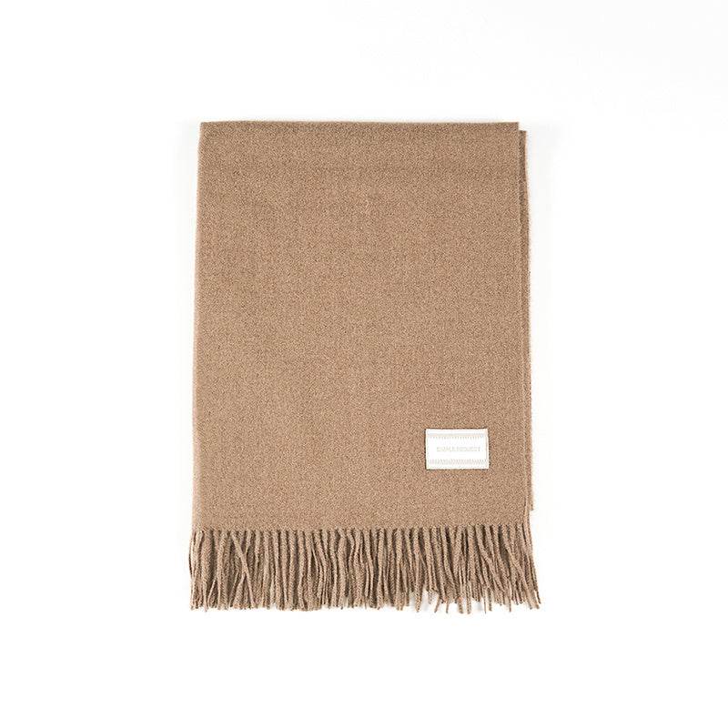 Solid Color Fringed Long Scarf - Warm, Skin-Friendly Material for Stylish Layers - Buy Center