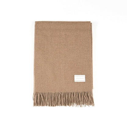 Solid Color Fringed Long Scarf - Warm, Skin-Friendly Material for Stylish Layers - Buy Center