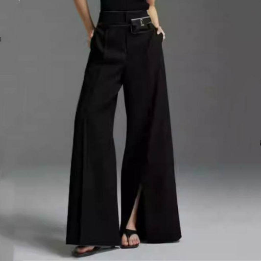 Buycenter Casual Wide Leg Trousers - Flared Pants in Khaki, Gray, Black - Buy Center
