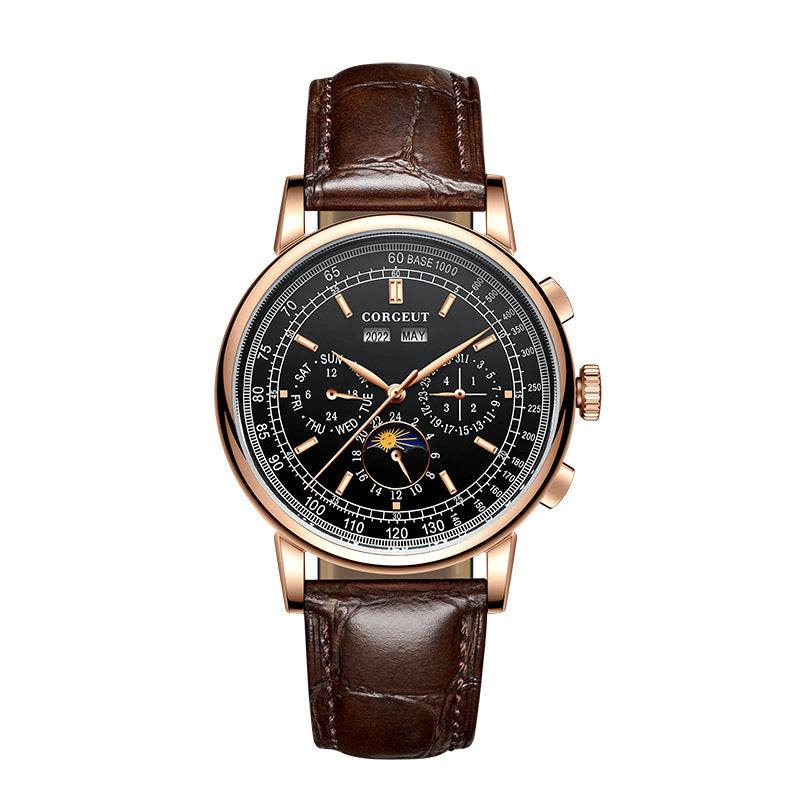 Men's Automatic Mechanical Watch - Waterproof Calendar & Stylish Design - Buy Center