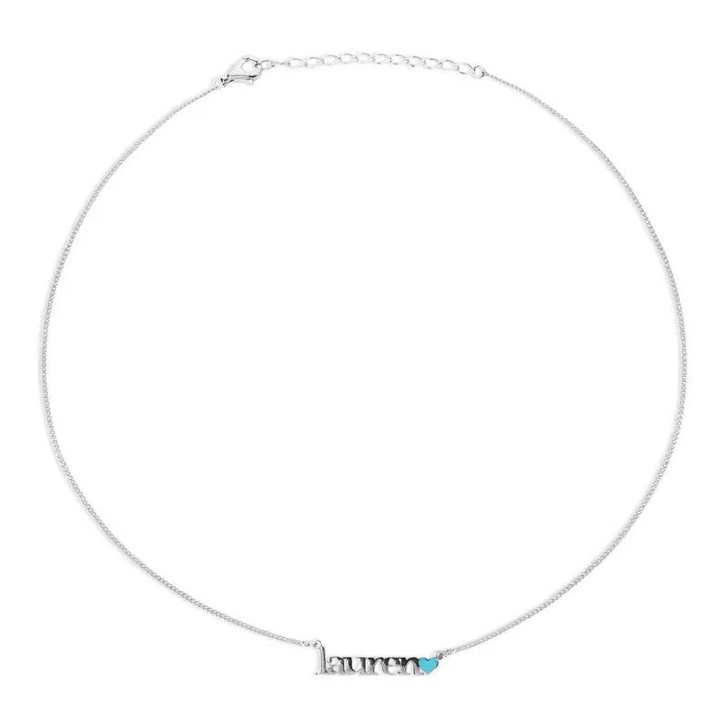 Ladies Heart-Shaped Name Pendant Necklace - Silver & Gold Options - Buy Center