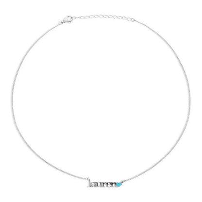 Ladies Heart-Shaped Name Pendant Necklace - Silver & Gold Options - Buy Center