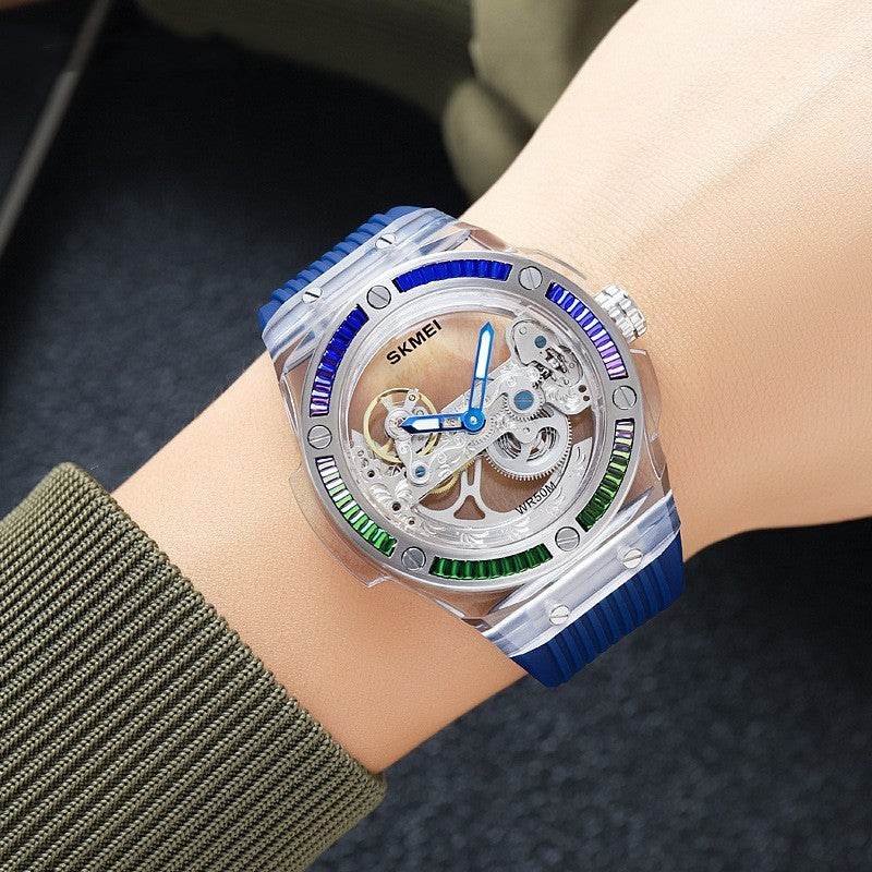 Men's Exquisite Mechanical Watch - Stylish Hollow Design & Automatic Movement - Buy Center