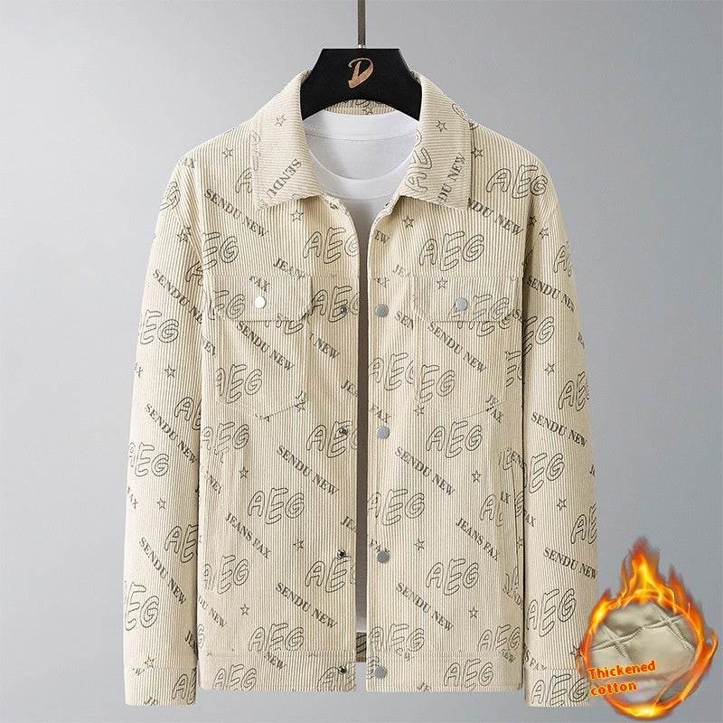 Trendy Men's Lapel Casual Jacket - Lightweight Corduroy Blazer for Youth - Buy Center