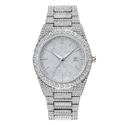Stylish Men's Diamond Calendar Quartz Watch - Modern Design for Everyday Use - Buy Center