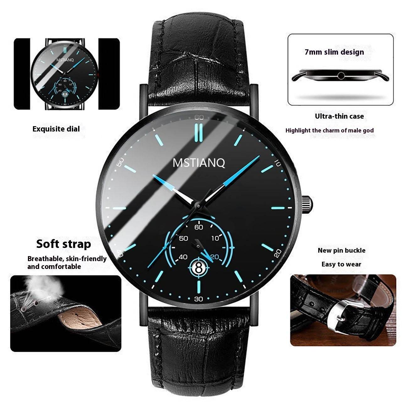 Trade Watch Stylish Black Technology Belt - Refined Steel Design, Trendy Look - Buy Center