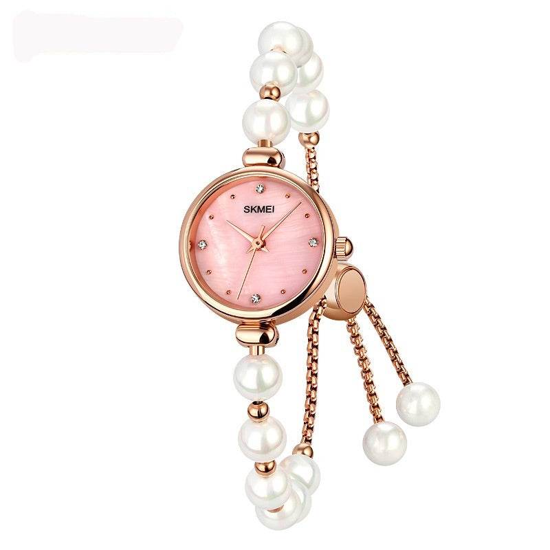 Buy Center Elegant Women's Quartz Watch - Pearl Strap & All-match Design - Buy Center
