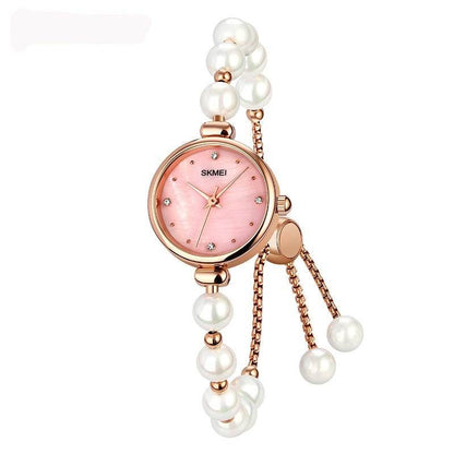 Buy Center Elegant Women's Quartz Watch - Pearl Strap & All-match Design - Buy Center